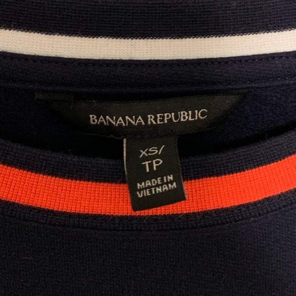 Banana Republic Navy Blue and Striped Sweater - Picture 3 of 5